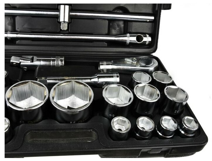 doppenset - 3/4 aansluiting - 26-delig - 6-kant - doppendoos - ratelset - geko