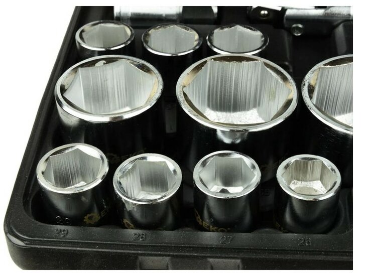 doppenset - 3/4 aansluiting - 26-delig - 6-kant - doppendoos - ratelset - geko