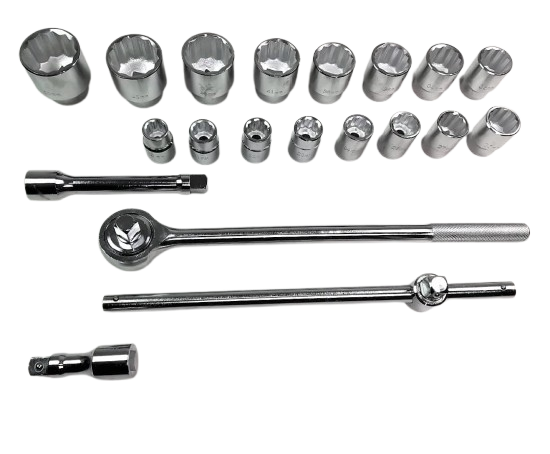 doppenset - 3/4 aansluiting - 21-delig - doppendoos - ratelset