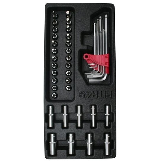 doppenset - 1/4 aansluiting - 42-delig - doppendoos - bittenset - bitset - benson