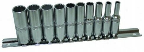 doppenset - 3/8 aansluiting - 10-delig - 12-kant - 8 tot 19 mm - dopsleutelset - dopjesset - asta