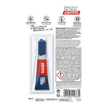 superlijm 3 gram - secondelijm  - contactlijm - lijm - vloeibare lijm - loctite