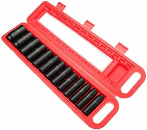 verlengde krachtdoppen set - 13-delig - 1/2 aansluiting - 10 tot 32 mm - slagdoppenset - slagmoerdoppen