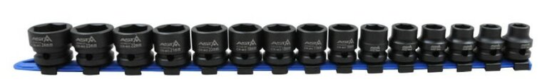 krachtdoppenset - 15-delig - 1/2 aansluiting - 10 tot 24 mm - slagdoppen - doppenset - asta