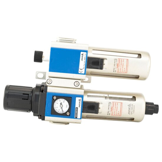 drukregelaar met filter en olienevelaar - compressor regelaar 1/2 duims  - reduceerventiel - asta