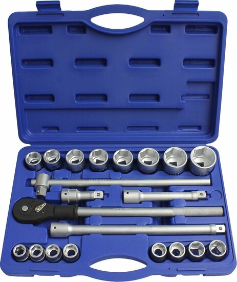 doppenset - 3/4 aansluiting - 22-delig - doppendoos - ratelset