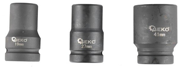 krachtdoppenset - 11-delig - 1 inch aansluiting - 17 tot 41 mm - slagdoppen - doppenset - geko