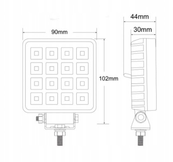 led werklamp 16x led 16w met schakelaar - werklamp - bouwlamp - lamp - werklicht - led werklamp
