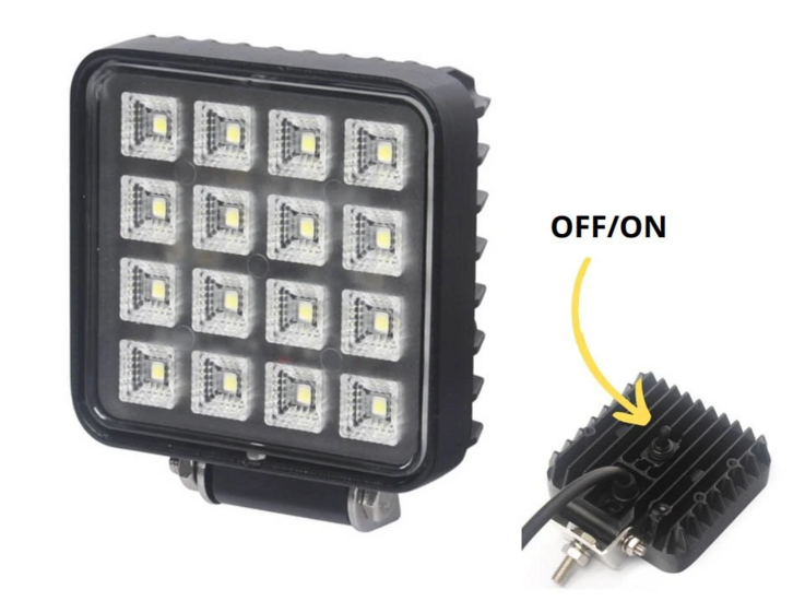 led werklamp 16x led 16w met schakelaar - werklamp - bouwlamp - lamp - werklicht - led werklamp