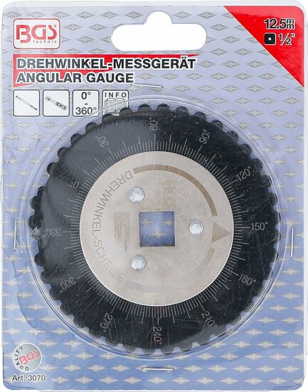 draaihoekmeter voor hoekverdraaiing 1/2&quot; - gradenmeter 360 graden -  hoekverdraaiingsmeter 