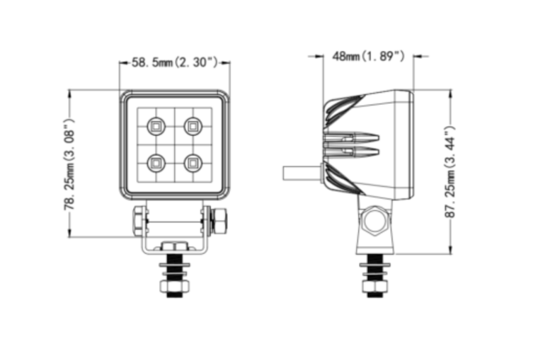 werklamp mini led 4x led 18w - werklicht - werklamp - bouwlamp - ledlamp - lamp