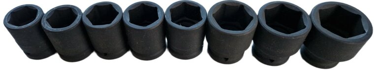 krachtdoppenset - 8-delig - 3/4 aansluiting - 26 tot 41 mm - slagdoppen - doppenset
