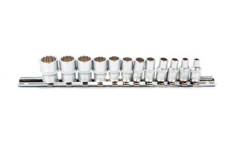 doppenset - 12-delig - 1/4 aansluiting - 5/32 tot 9/16 - engelse maten -  doppenrail - doppenset op rail - asta