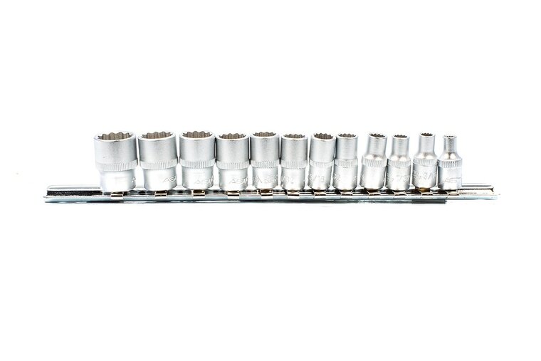 doppenset - 12-delig - 1/4 aansluiting - 5/32 tot 9/16 - engelse maten -  doppenrail - doppenset op rail - asta