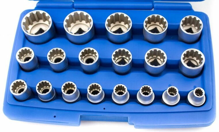 doppenset multilock - 19-delig - 1/2 aansluiting - 5/16 tot 1-1/4 inch - engelse maten - doppendoos - dopsleutelset