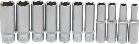 verlengde doppenset - 9-delig - 1/2 aansluiting - 3/8 tot 1 inch - engelse maten - doppenrail - doppenset op rail