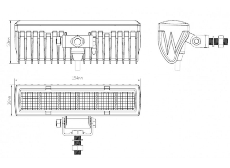 led werklamp rechthoek 6x led 18w - bouwlamp - werklamp - werklicht - ledlamp - lamp