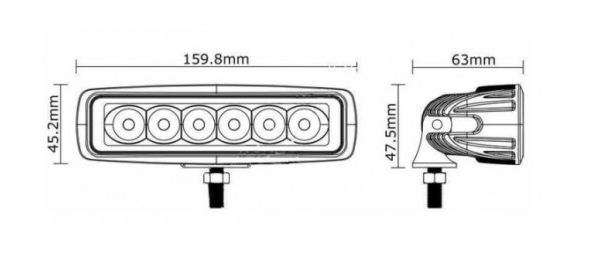 led werklamp 6x led 18w 12/24v - bouwlamp - werklamp - werklicht - ledlamp - lamp