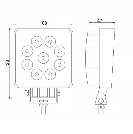 led werklamp 9x led 24w - werklamp - bouwlamp - ledlamp - werklicht - lamp