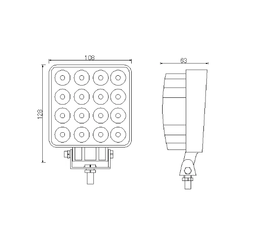 led werklamp 16x led 43w - bouwlamp - ledlamp - werklamp - werklicht - lamp