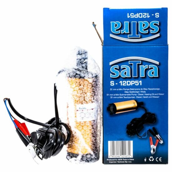 elektrische dieselpomp - overhevelingspomp 12 volt - 60 watt - mini hevelpomp - satra