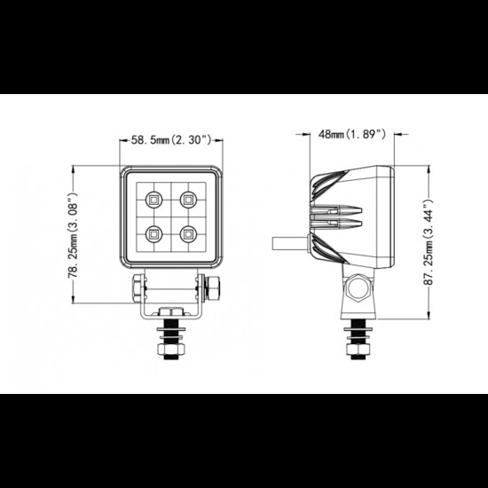 werklamp mini led 4x led 18w - werklicht - werklamp - bouwlamp - ledlamp - lamp