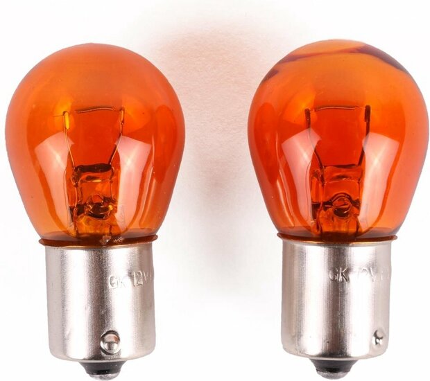 autolamp 12 volt 21w amber 2st - lamp - autolamp - gloeilamp - autoverlichting