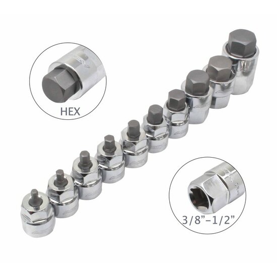 engelse inbus doppen set - inbus doppen 10 delig - inbusdop - inbusbit dop - asta