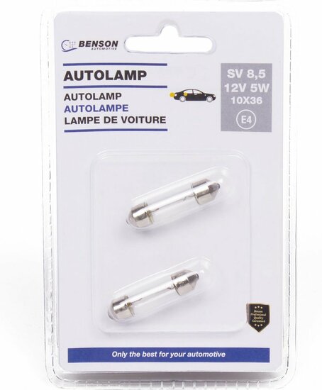 autolamp 12 volt 5w sv8,5 2st wit - lamp - autolamp - gloeilamp - autoverlichting