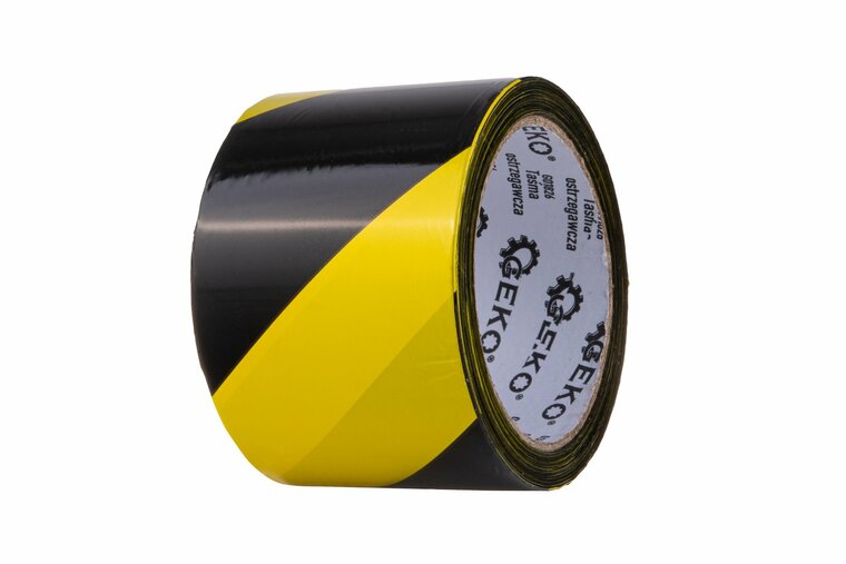 waarschuwingstape geel-zwarte 100m x 70mm - tape - plakband - markeertape - geko