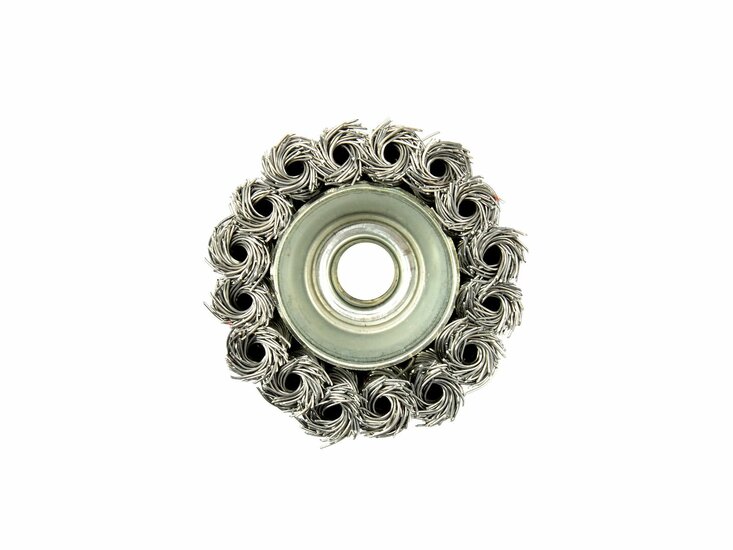 gevlochten staalborstel 65 mm - draadborstel - komvormige borstel - m14 - staalborstel - geko