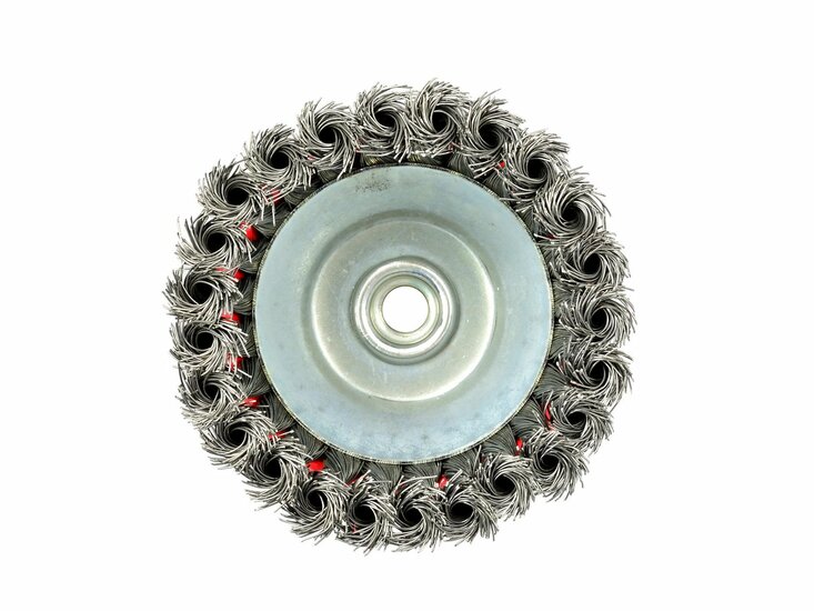 gevlochten staalborstel 125 mm - draadborstel - komvormige borstel - m14 - staalborstel - geko
