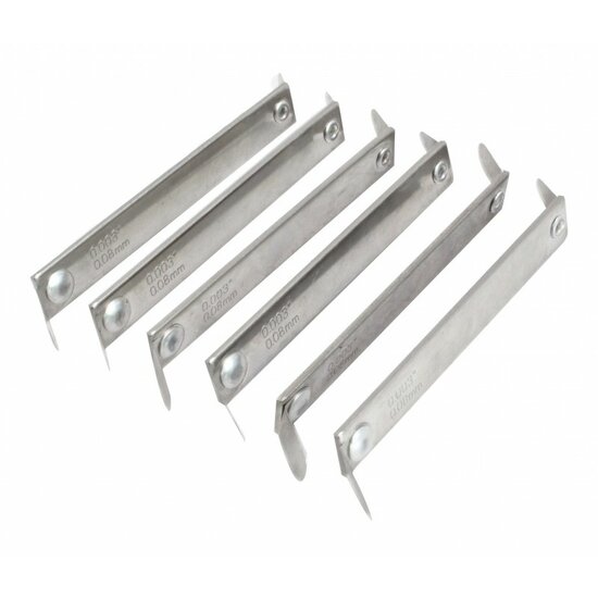 haakse voelermaat - 6 delig - 0.05-0,08mm - voelermaten - asta