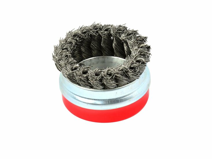 staalborstelschijf 75 mm - staalborstel - draadborstel - komvormige borstel - m14 - geko