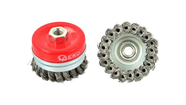 staalborstelschijf 75 mm - staalborstel - draadborstel - komvormige borstel - m14 - geko
