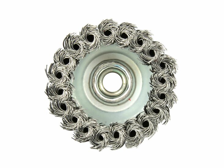 staalborstelschijf 75 mm - staalborstel - draadborstel - komvormige borstel - m14 - geko