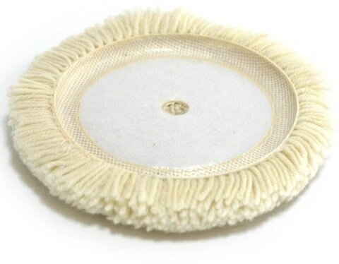 polijspad - poetspad - wollen poets pad - 180 mm poets pad met klitterband