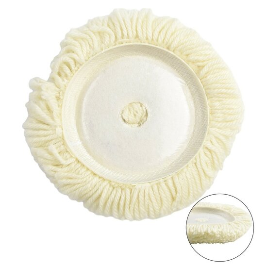 polijspad - poetspad - wollen poets pad - 180 mm poets pad met klitterband