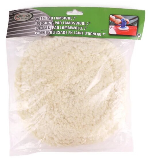 polijspad - poetspad - wollen poets pad - 180 mm poets pad met klitterband