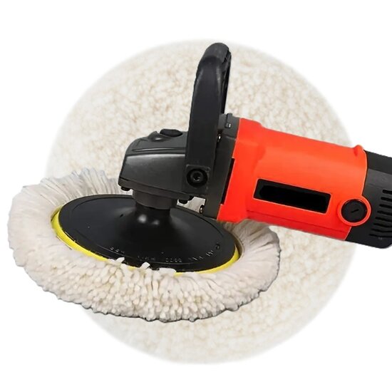 polijspad - poetspad - wollen poets pad - 180 mm poets pad met klitterband