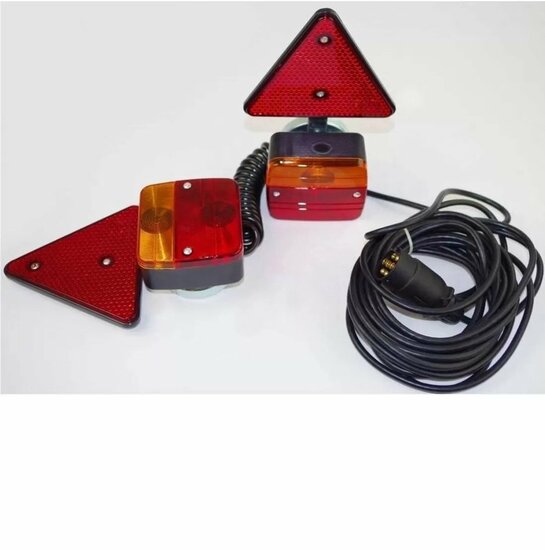  verlichting set magnetisch 7 polig 7,5m kabel - verlichting - aanhanger verlichting - achterlamp