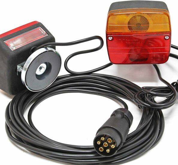 verlichting set 7 polig 7,5m kabel  magnetisch - aanhanger verlichting - achterlamp - achterlichten set