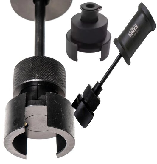 Verwijderen van de balansas met behulp van een glijhamer bij 4-cilinder 1.8 en 2.0 TSI/TFSI distributieketting aangedreven benz