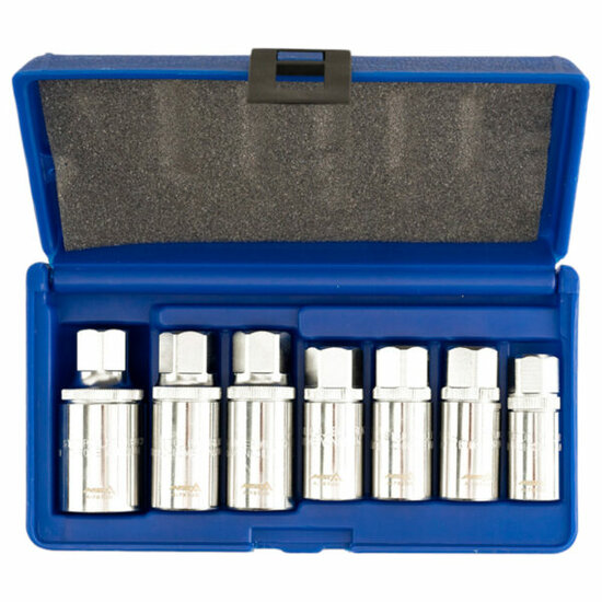 draadeinden uitdraaierset - 7 delig - bout verwijder set - tapeind uitdraai gereedschap - asta