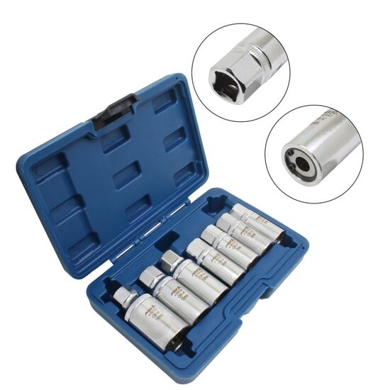 draadeinden uitdraaierset - 7 delig - bout verwijder set - tapeind uitdraai gereedschap - asta