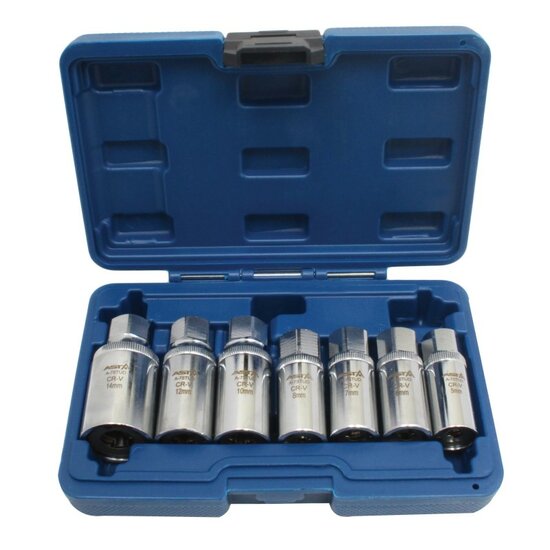 draadeinden uitdraaierset - 7 delig - bout verwijder set - tapeind uitdraai gereedschap - asta