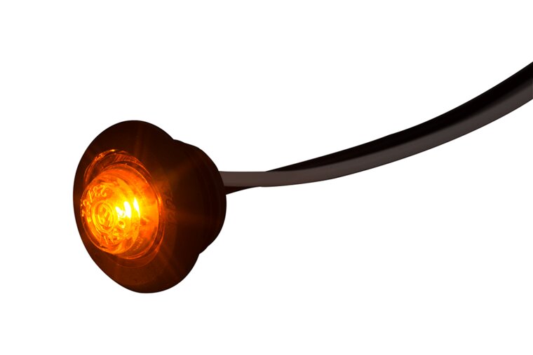 ronde zijmarkeringslamp 1 leds - contourlamp oranje - 12/24 volt - positielamp - horpol