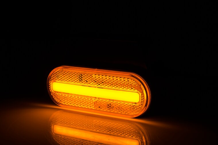 zijmarkeringslamp met houder oranje - 12/24 volt - markeringlamp - positielamp - horpol