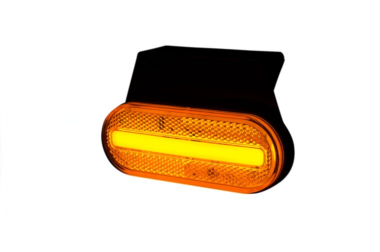 zijmarkeringslamp met houder oranje - 12/24 volt - markeringlamp - positielamp - horpol