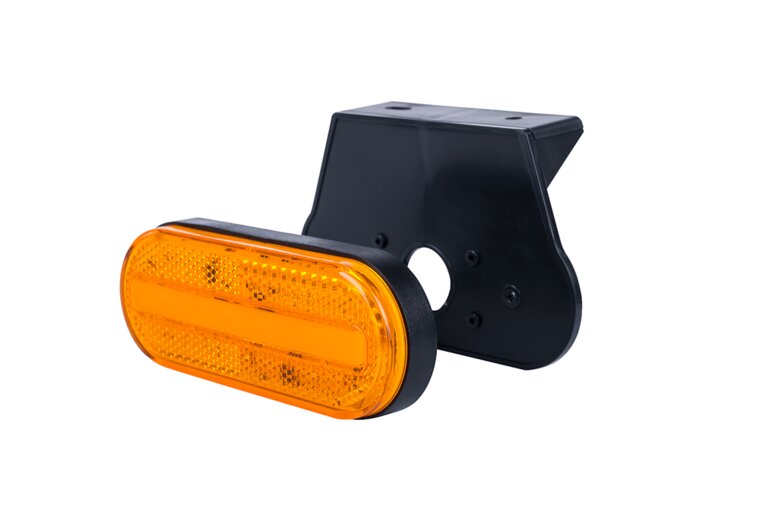 zijmarkeringslamp met houder oranje - 12/24 volt - markeringlamp - positielamp - horpol